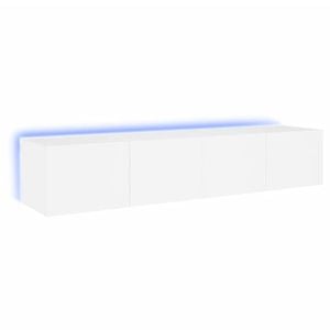 vidaXL TV Wall Cabinets with LED Lights 2 pcs White 80x35x31 cm
