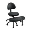 Oikiture Cross Legged Office Chair With Wheels Swivel Adjustable Height Black