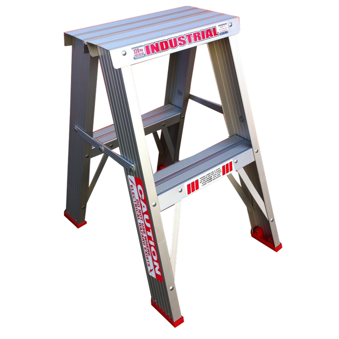 Indalex 0.6m 150kg Industrial Aluminium Tradesmen Double Sided Step Ladder