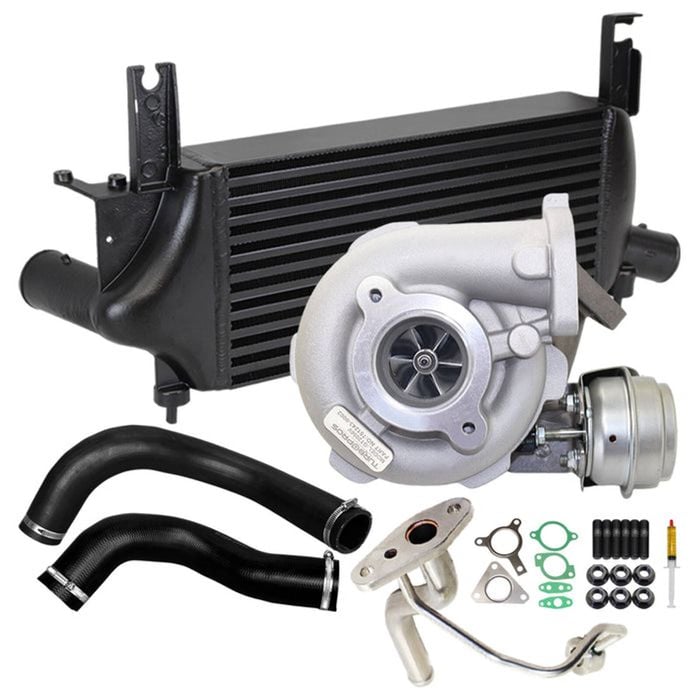 Upgrade Billet Turbo Charger With 75mm Intercooler & Hoses And Genuine Oil Feed Pipe For Nissan Navara D40 YD25 2.5L 3 Bolts