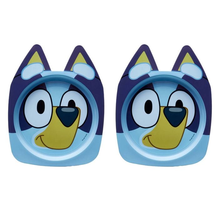 2PK The First Years Bluey Character Children's Plate with Suction Base 6m+