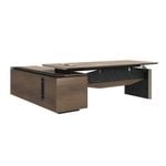 DreasyTech 2.4M Knight Executive Office Desk With Right Return Brown Oak Colour