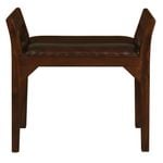 Boston Small Leather Bench (Mahogany)