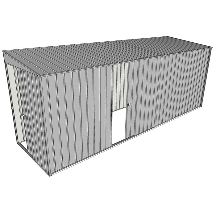 Build-a-Shed 1.5 x 5.2 x 2m Single Sliding Side Door Skillion Shed - Zinc