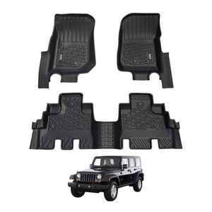 AUSGO Car Floor Mats for Jeep Wrangler JK Series 4-Door 2007-2011 All-Weather Floor Liners