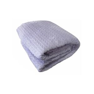 Ardor Liam Herringbone Winter Fleece Blanket Extra Large Throw with Sherpa Reverse 150x200 cm Lilac