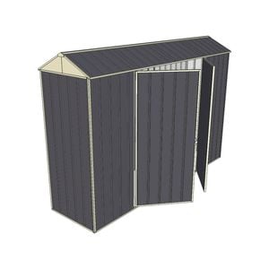Build-a-Shed 0.8 x 3 x 2.1m Gable Double Hinged Side Door Shed - Grey
