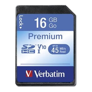 Verbatim Premium 16 GB SDHC Class 10 Memory Card [43962]
