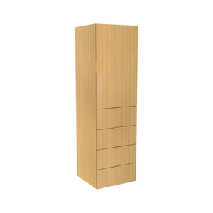 Lugna 2048 x 600 x 580mm Sand 3 Shelf 4 Drawers Right Hinged Door Storage Cabinet