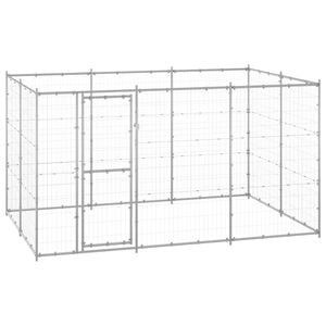 vidaXL Outdoor Dog Kennel Galvanised Steel Puppy Enclosure Cage Pet Supply 330x220x180 cm