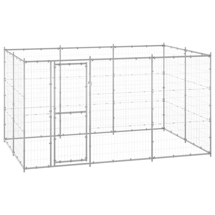 vidaXL Outdoor Dog Kennel Galvanised Steel Puppy Enclosure Cage Pet Supply 330x220x180 cm