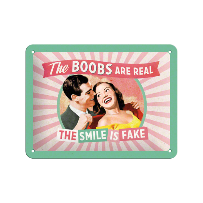 Nostalgic-Art Small Sign the boobs are real
