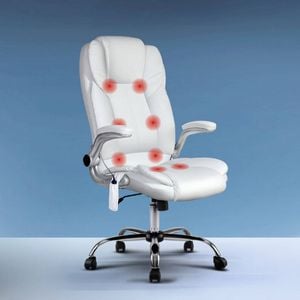 Artiss 8 Point Executive Massage Office/Computer Chair White