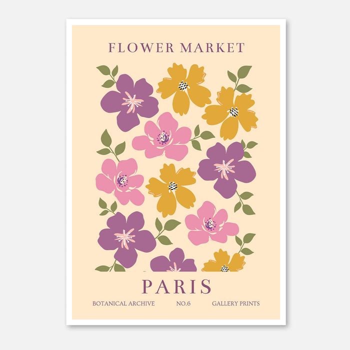 Galrie Vintage Floral Art Print from Paris Flower Market Botanical Archive No.6 Decor, Poster Only, 50 x 70cm (20 x 28inch)