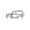 Ignite Laser Land Rover 1990 Defender Silhouette Metal Wall Art Rustic Metal 47inch/120cm