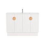 CIBO 1200mm White Freshwater Full Height Vanity With Oak Handle