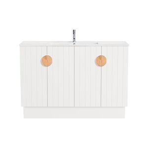 CIBO 1200mm White Freshwater Full Height Vanity with Oak Handle