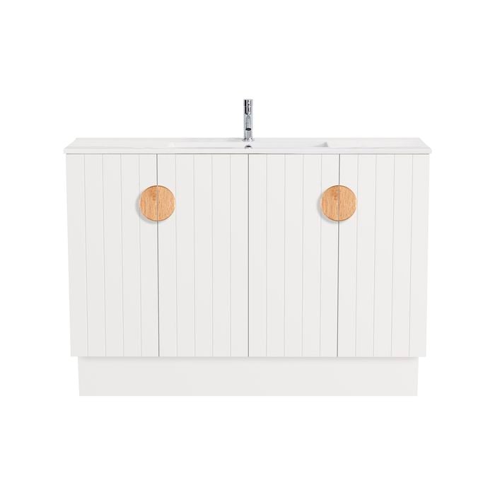 CIBO 1200mm White Freshwater Full Height Vanity with Oak Handle