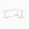 Desky L-Shape Melamine Sit Stand Desk Wheat Frame 180x150cm Right Return