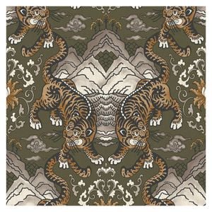 Holden Decor Tora Khaki Wallpaper