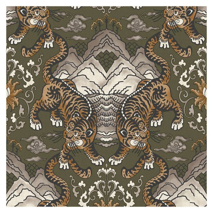 Holden Decor Tora Khaki Wallpaper