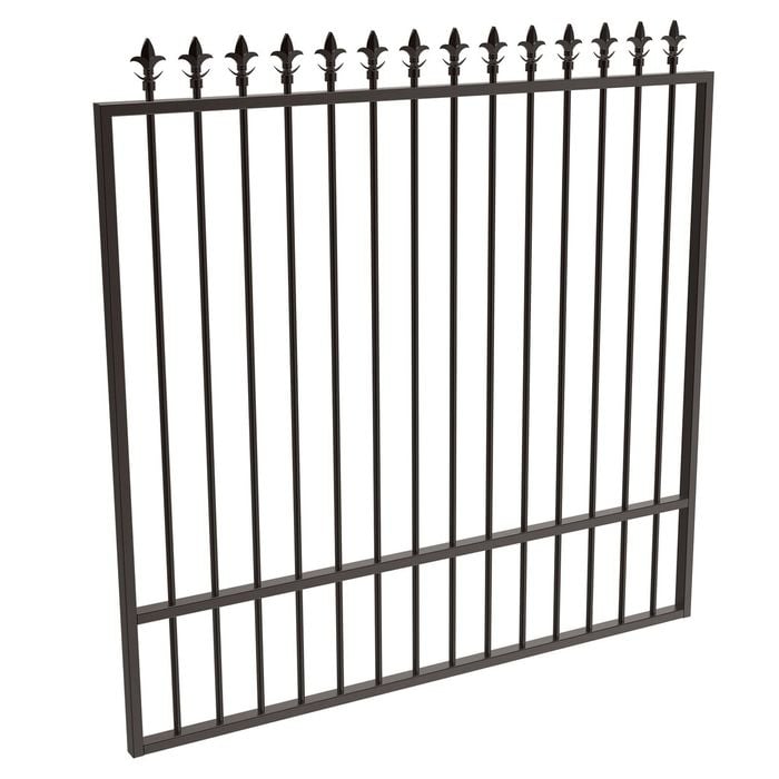 ProtectorAl 1201 - 1500 x 1500mm Black Aluminium Garden Gate Spear Top With Mid Rail - 1500mm Black