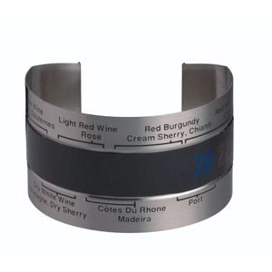 BarCraft Deluxe 6.5cm Wine Bottle Metal Thermometer Sleeve - Silver