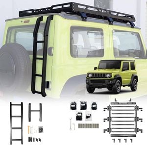 Roof Rack Rear Ladder for Suzuki Jimny 3-Door 2018-Onwards Tailgate Step Multi-Functional Aluminum
