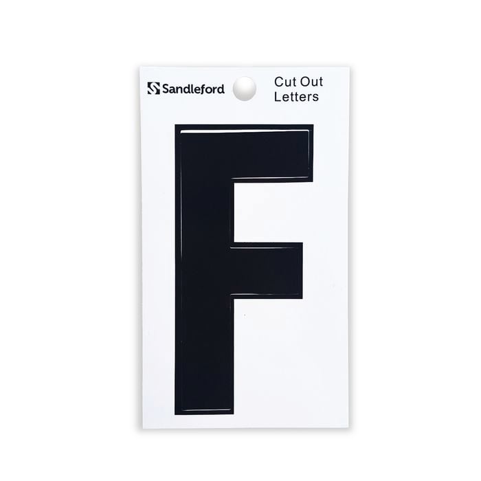 Sandleford 85mm Black Cut Out Self Adhesive House Letter F