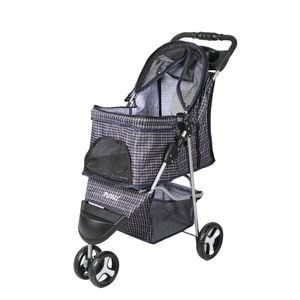Pawz Foldable Pet Stroller Carrier Large Plaid