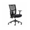 Olg Urban Office Chair Adjustable Arms Nylon Base Mesh Back Black Fabric Seat