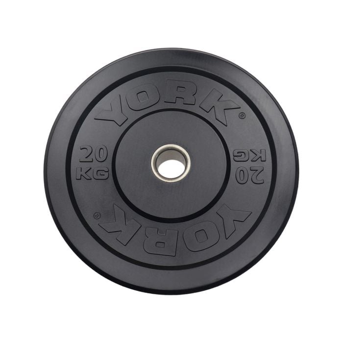 York 20KG Black Rubber Training Bumper Plate Single