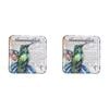 2PK LVD Metal Coasters Garden Home/Kitchen 10.5cm Square Assorted