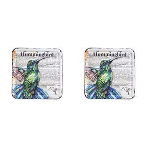 2PK LVD Metal Coasters Garden Home/Kitchen 10.5cm Square Assorted