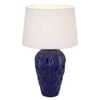 Telbix Madrid Contemporary Table Desk Lamp Light Fabric Ceramic Blue White Gloss