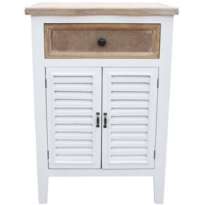 LVD Fir Wood 55x68cm Cabinet Shutter w/ Drawer Furniture - White/Wash