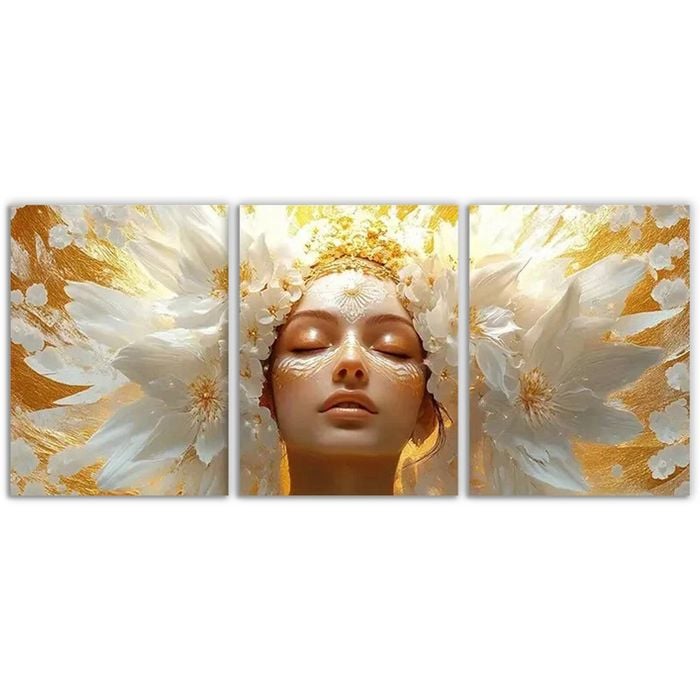 3pcs The goddess Indira Art Painting Print 100% Australian Made 3 x 40x60cm (Metal Print)