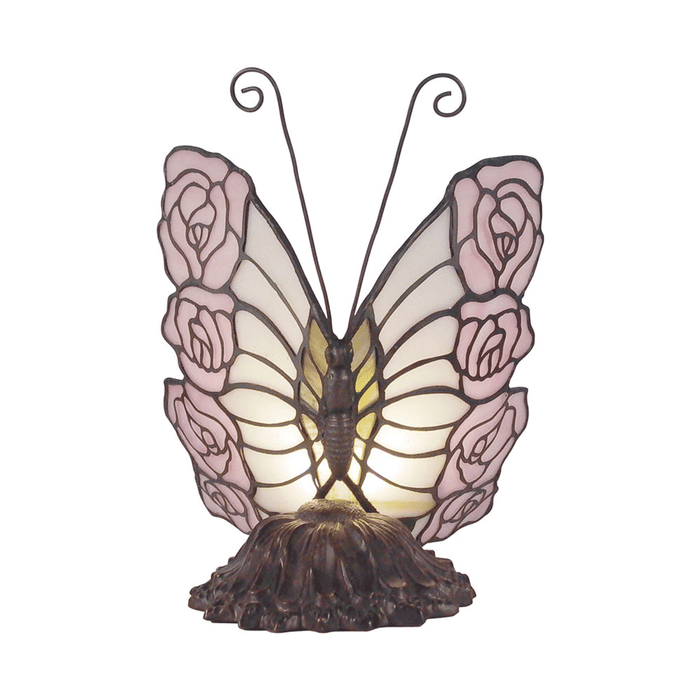 G&g Rose Butterfly Tiffany Table Lamp