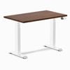 Desky Dual Mini Red Walnut Rubberwood Sit to Stand Desk 1000x600mm White Frame