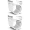 iWill 10 Pack 2m Long Data Transfer Charger Charging USB Cable Cord for Apple iPhone iPad iPod Bulk White