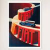 Galrie Charming French Vintage Car Poster - Classic Advertisement Art for Home & Office, White Frame, 50 x 70cm (20 x 28inch)