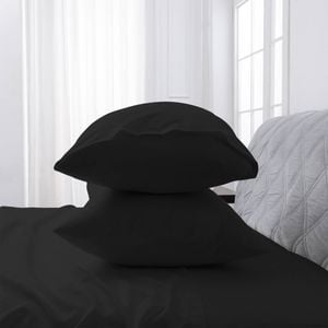LINENOVA 2PCS Bamboo Blend Cooling Pillowcases Pillow Case - Black,Standard