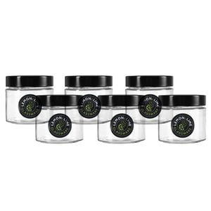 6x Lemon & Lime Soho 360ml Glass Preserve Jar Container Storage w/ Black Lid CLR