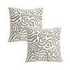 SOGA 2X 50cm Gray White Abstract Swirl Pattern Decorative Throw Pillow