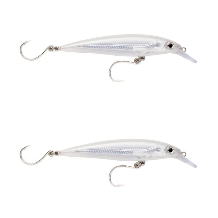 2x Rapala 14cm Saltwater X Rap Long Cast Sink Minnow Fishing Lures - Ghost