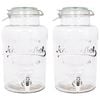 Rink Drink Glass Drinks Dispensers with Tap - 6.5L - Pack of 2