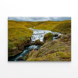Waterfall with Rocks  Print 100% Australian Made 90 x 60cm  (Stretched)