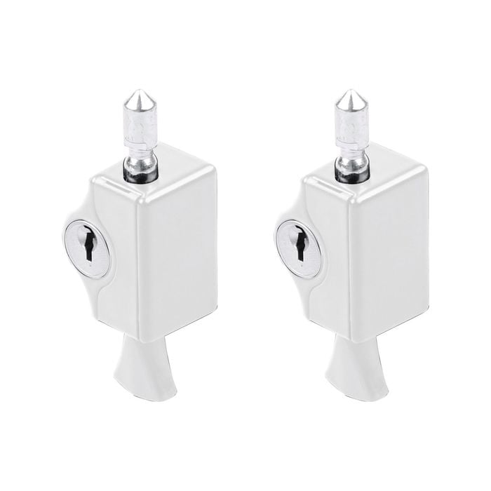 Yale White Pushlock Window Lock - 2 Pack