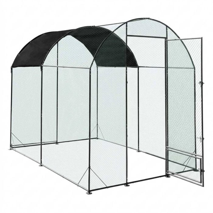 P&p Green Outdoor Chicken Coop Run Large Poultry Cage With Sunshade Cover