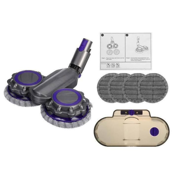 Mop Head Attachment For Dyson Vacuums With 4 Bonus Mop Pads – Fits V7, V8, V10, V11, V15 | Dual Motor, Swivel Design, W